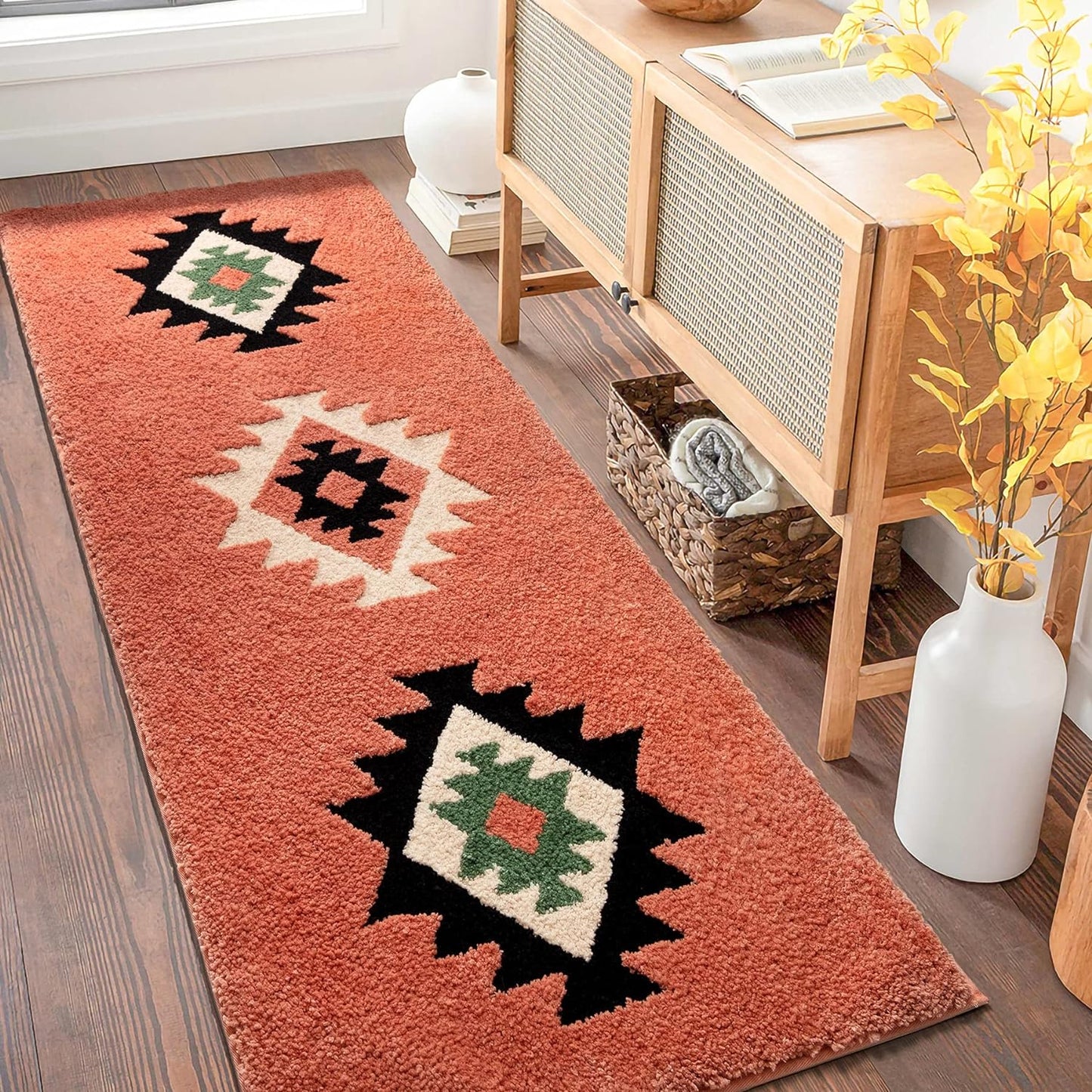 Feblilac Boho Black Tufted Bath Mat