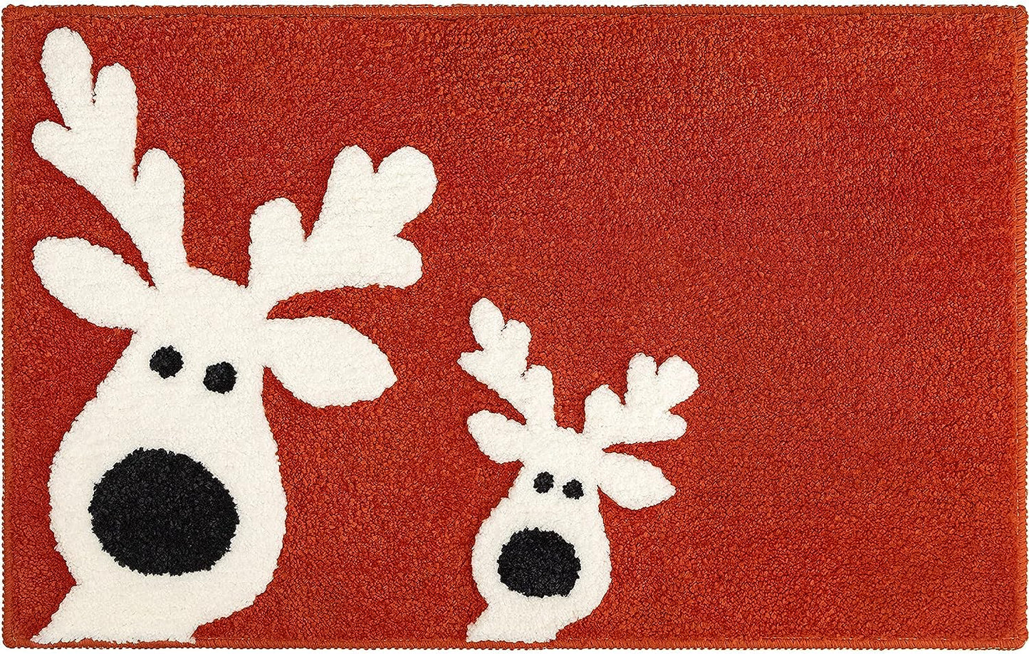 Cute Deer Bath Mat Christmas Decor, Reindeer Bathroom Decor, 20x32 inches