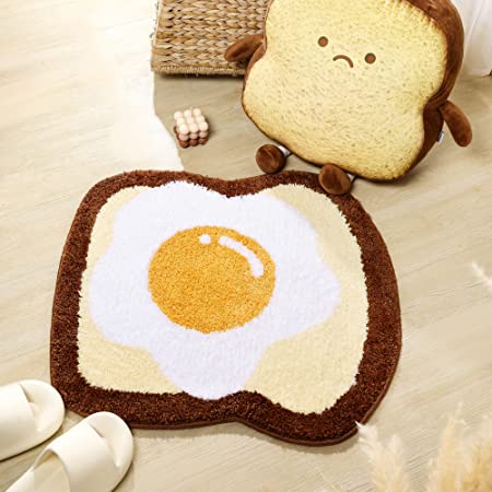 Feblilac Cute Toast Tufted Bath Mat - view 2