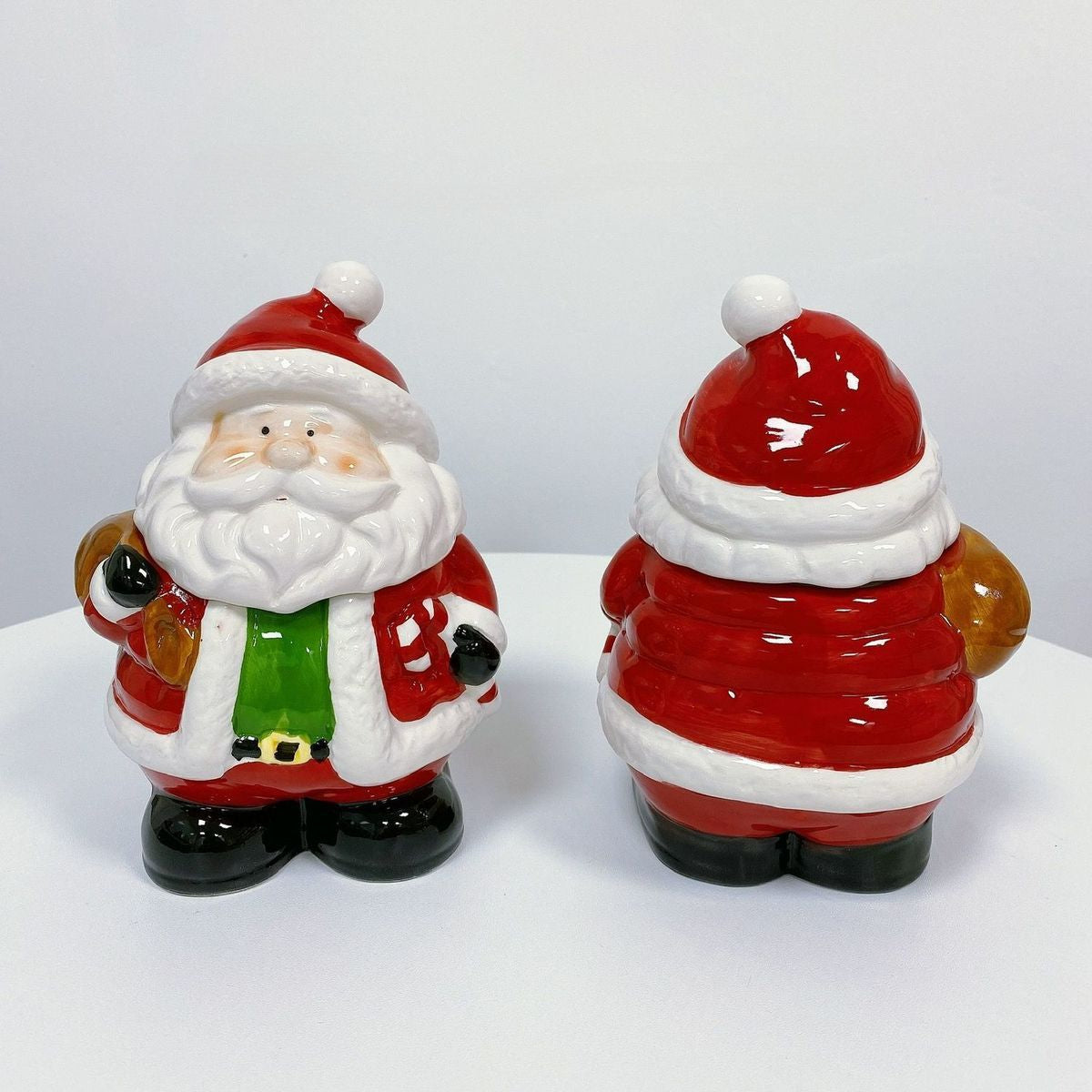 Santa Claus Storage Can, Cute Holiday Home Desk Decor, Ceramic Container