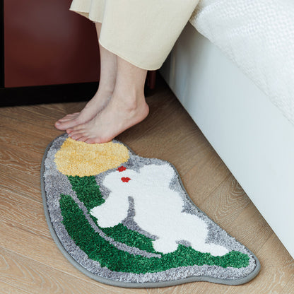 Feblilac Easter Misty Forest Ins Rabbit Tufted Bath Mat