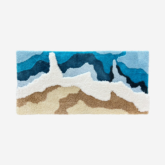 Feblilac Waves and Beach Runner Tufted Bath Mat