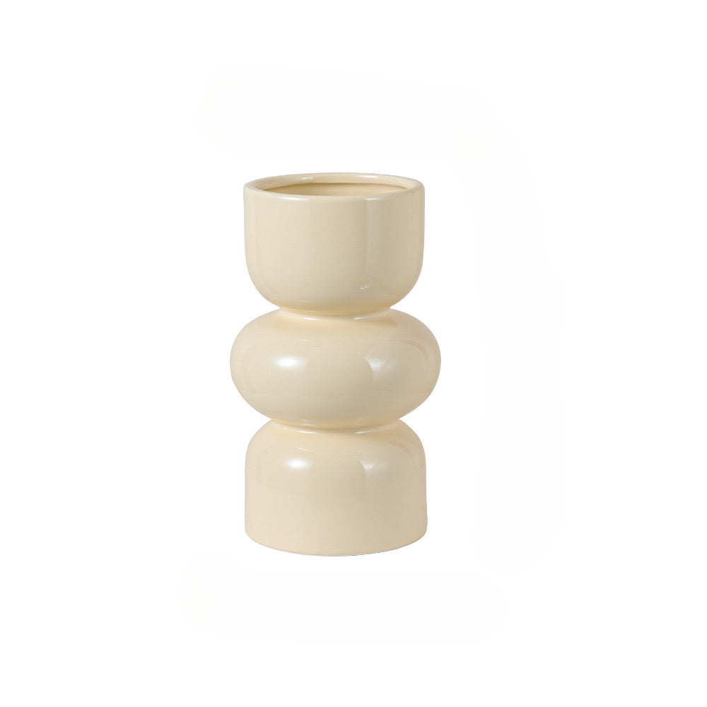 Feblilac Ins Style Retro Ceramic Vase Decorative Ornament Hydroponic Flower Arrangement Housewarming Wedding C - view 19
