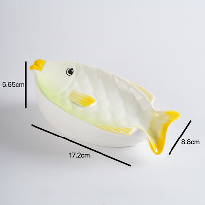 Feblilac Ceramic Original Colorful Fish Soap Box Bathroom