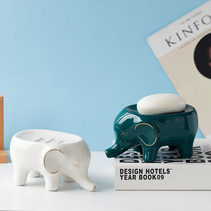 Feblilac Elephant Soap Box for Bathroom