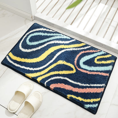 Feblilac Nordic Style Wavy Lines Tufted Bath Mat