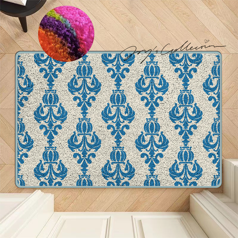 Feblilac Baroque Flower Pot Nylon Door Mat