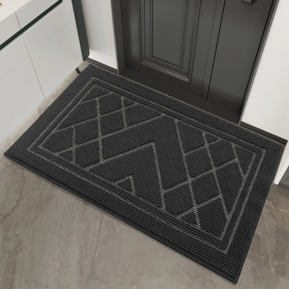 Feblilac Solid Geometric Embossing Polypropylene Door Mat