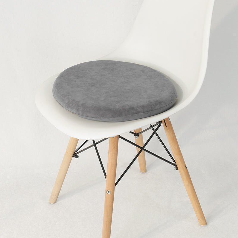 Feblilac Round Solid Suede Memory Foam Cushion