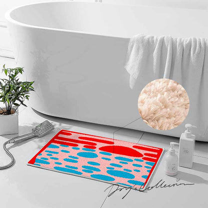 Feblilac Pink Sky and Sea Tufted Bath Mat