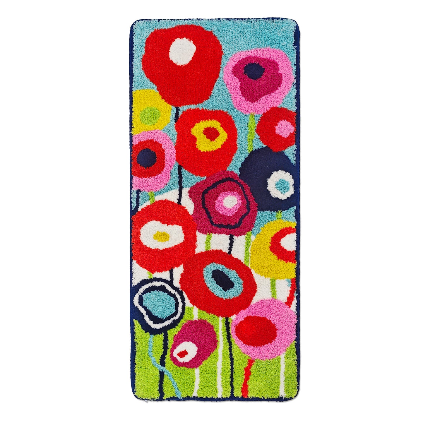 Feblilac Flowers Garden Bathroom Runner Mat, Floral Bedroom Rug