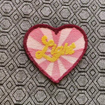 Feblilac Heart-shaped Letter Pattern Tufted Bath Mat