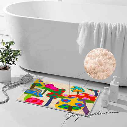 Feblilac Color Mushroom Tufted Bath Mat