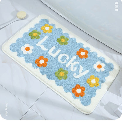 Feblilac Lucky Little Flower Tufted Bath Mat