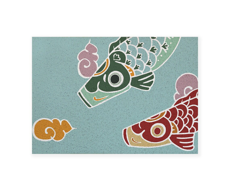 Feblilac Cute Japanese Koi PVC Coil Door Mat - view 2
