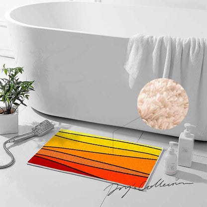 Feblilac Lovely Abstract Sunset Geometric Tufted Bath Mat