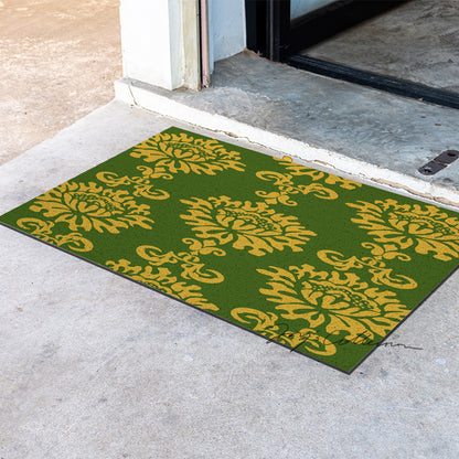 Feblilac Baroque Style One Big Flower PVC Coil Door Mat