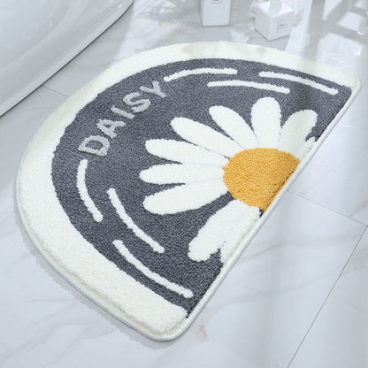 Feblilac Semicircle Daisy Tufted Bath Mat