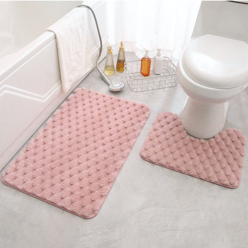 Feblilac Solid Raised Stones Bath Mat