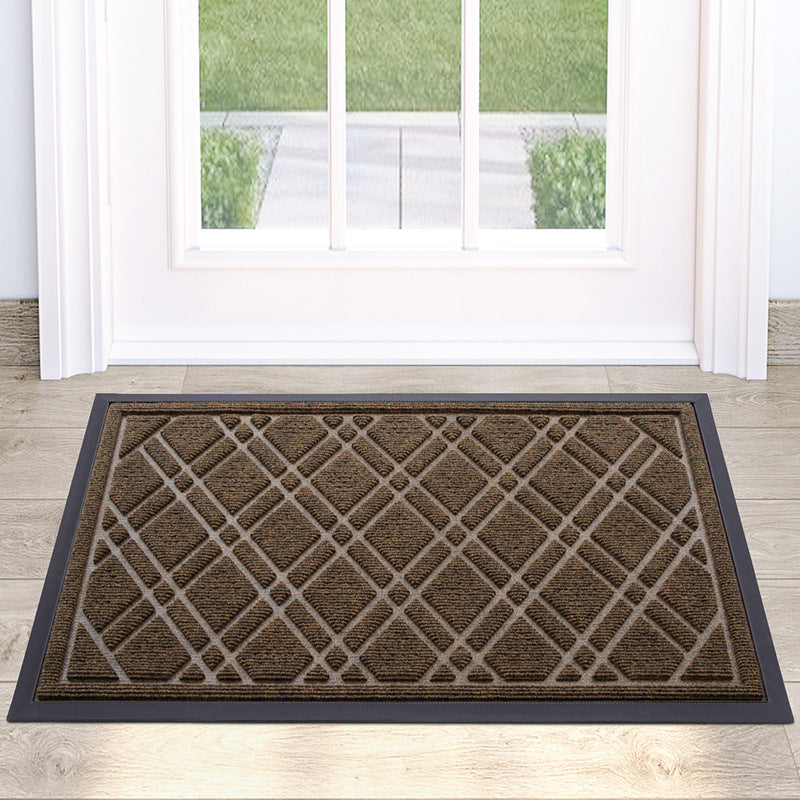 Feblilac Solid Geometric Embossing Door Mat