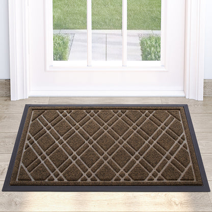 Feblilac Solid Geometric Embossing Door Mat