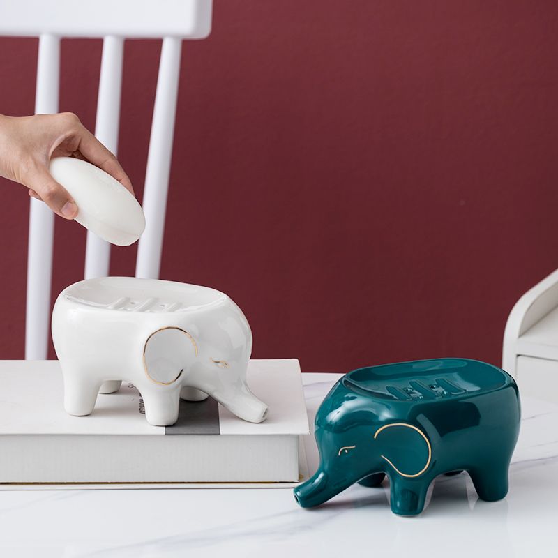 Feblilac Elephant Soap Box for Bathroom - view 2