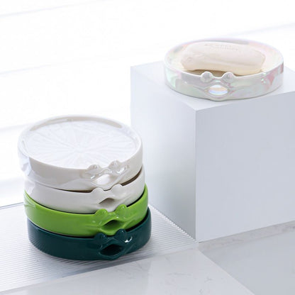 Feblilac Cute Frog Soap Box for Bathroom