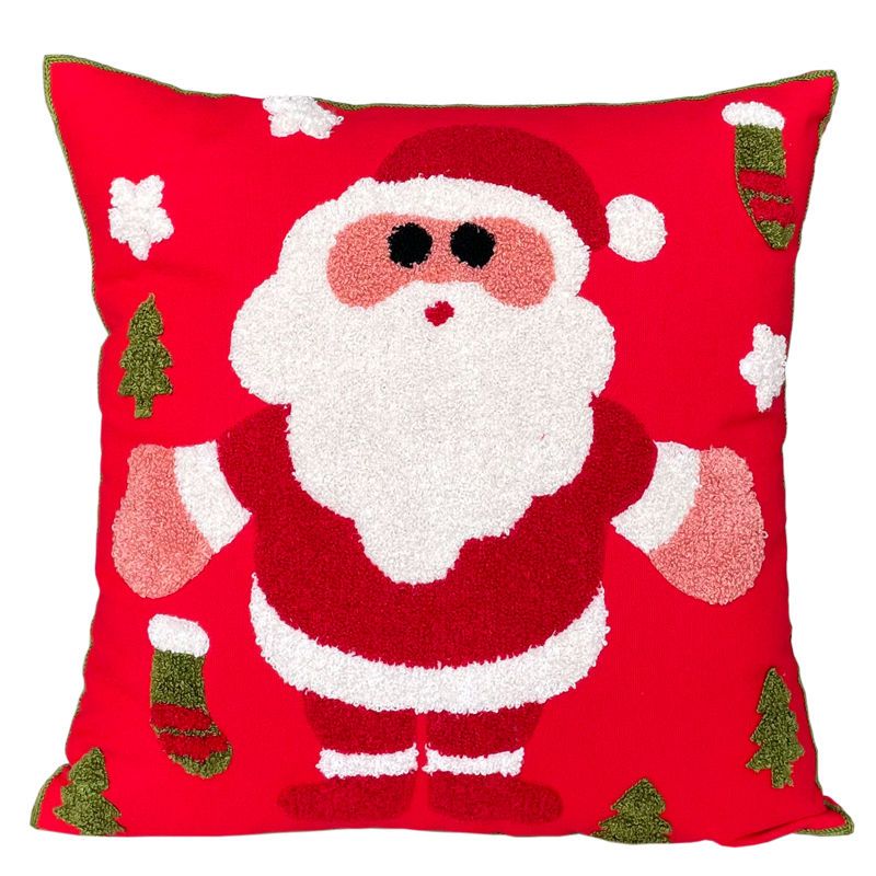 Christmas Snowman Pillow Cushion, Red Holiday Gift Home Decor