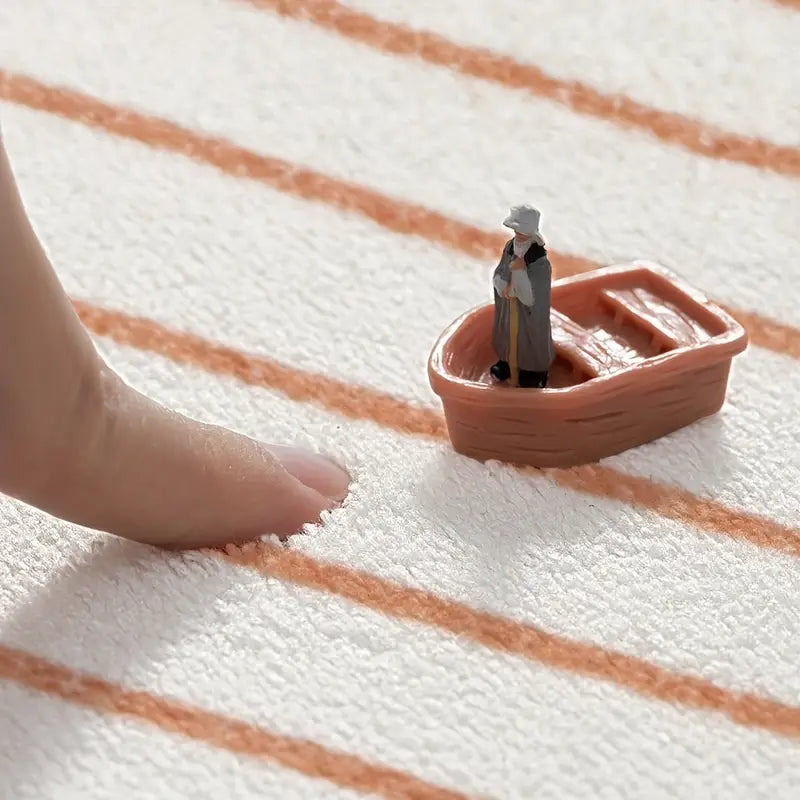 Feblilac Oval Curve Bedroom Rug Long Runner - view 3