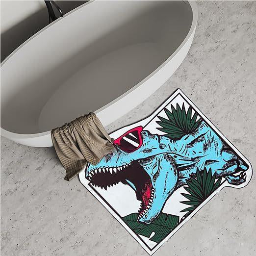 Feblilac Halloween Crocodile Horror Tufted Bath Mat