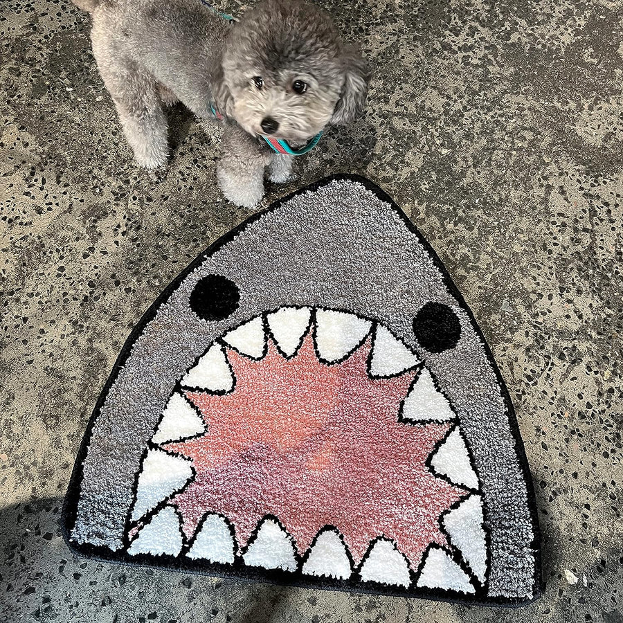 Feblilac Cute Shark Tufted Bath Mat - view 4