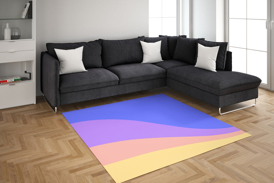 Feblilac Blue Purple Mountain Handmade Tufted Acrylic Livingroom Carpet Area Rug - view 2