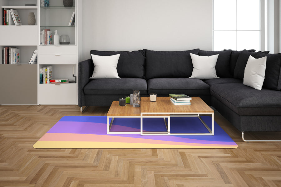 Feblilac Blue Purple Mountain Handmade Tufted Acrylic Livingroom Carpet Area Rug - view 3