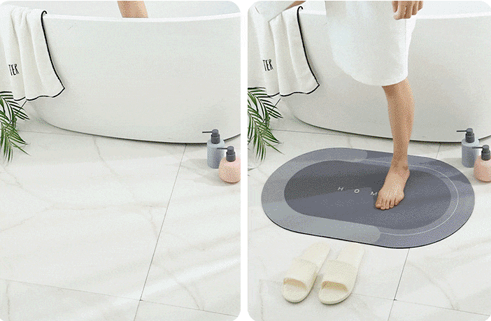 Super Absorbent Floor Mat for Bathroom, Anti Slip Bath Rug, Diatomaceous Earth Mat - view 3