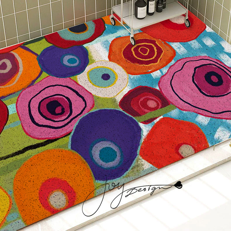 Colorful Flower Garden PVC coil Bathtub Mat and Shower Mat @Joy's design - view 2