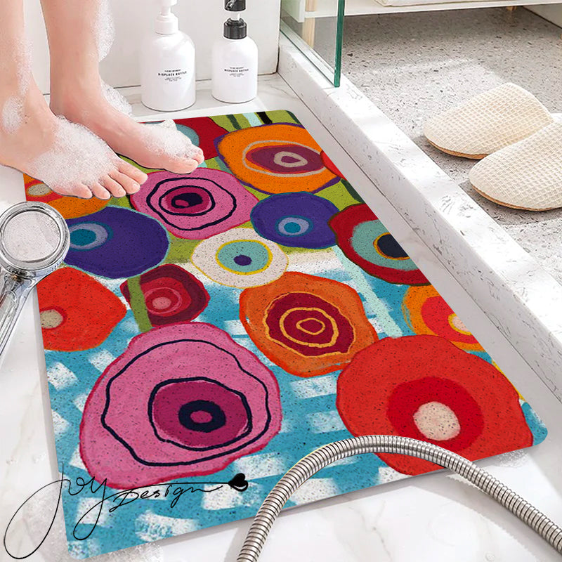 Colorful Flower Garden PVC coil Bathtub Mat and Shower Mat @Joy's design - view 3