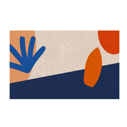 Feblilac Modern Blue and Orange Mountains Tufted Throw Pillow