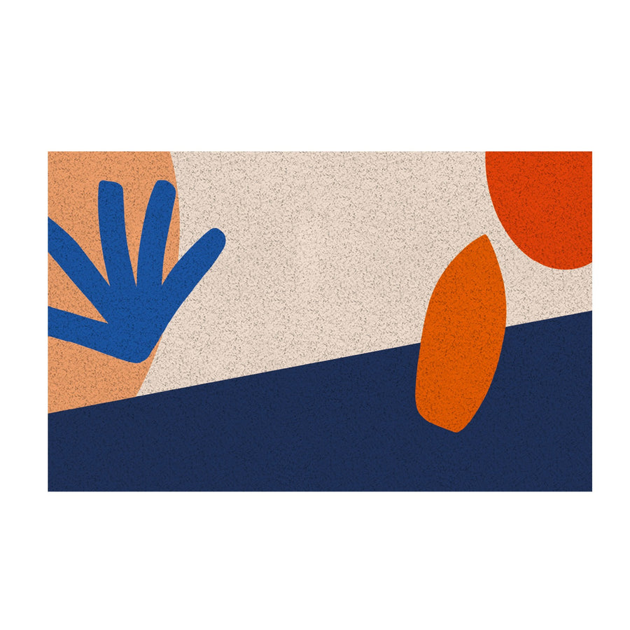 Feblilac Modern Blue and Orange Mountains Tufted Throw Pillow