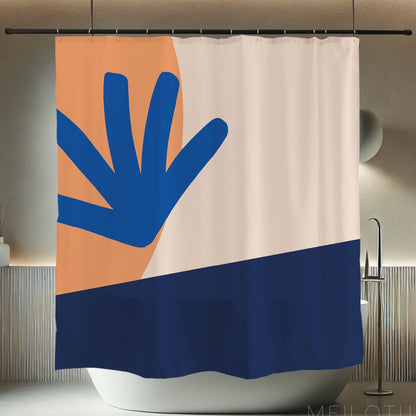 Feblilac Modern Blue and Orange Mountains Tufted Throw Pillow