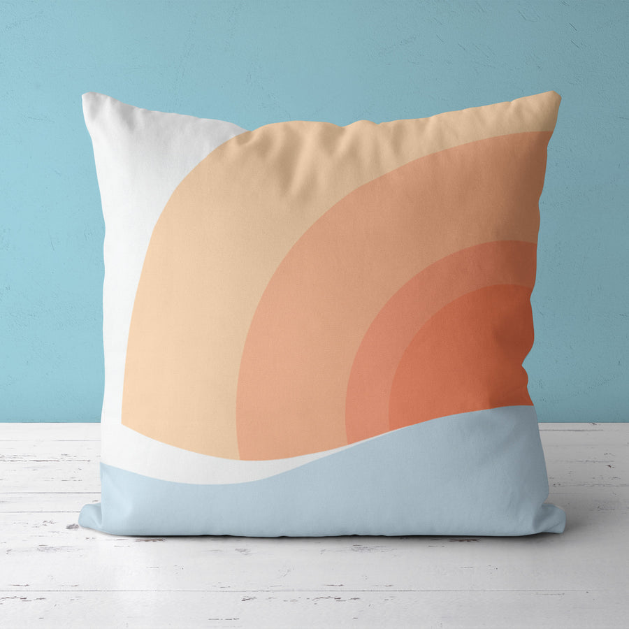 Feblilac Pink Gradient Sun Rising Cushion Covers Throw Pillow Cover