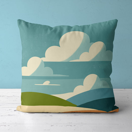 Feblilac Big Blue Sky and White Clouds Cushion Covers Throw Pillow Covers