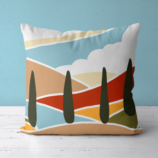 Feblilac Red and Blue Mountains Cushion Covers Throw Pillow Cover