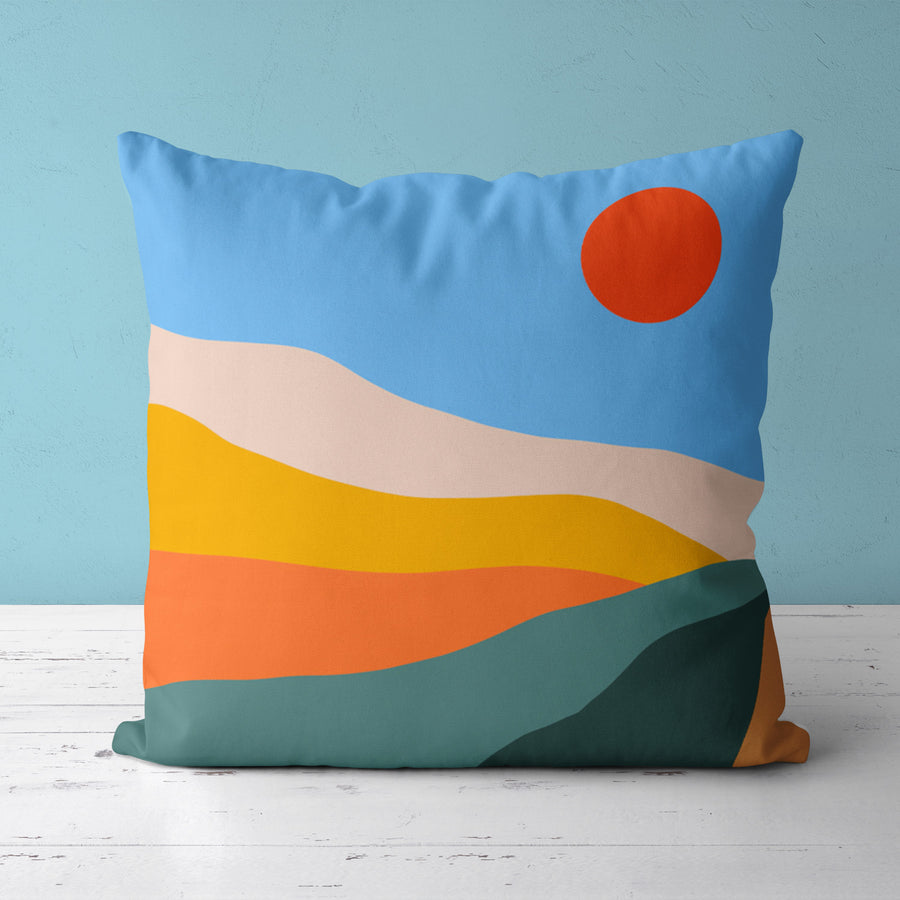 Feblilac Colorful Mountains Sunrise Cushion Covers Throw Pillow Cover