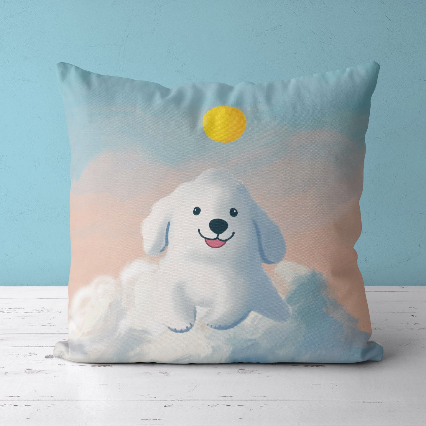 Feblilac Cloud Dog Cushion Covers Throw Pillow Cover