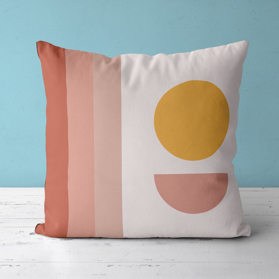 Feblilac Pink Sun Stripes Cushion Covers Throw Pillow Cover