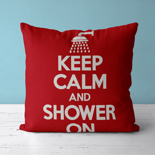 Feblilac Keep Calm Shower On Cushion Covers Throw Pillow Cover