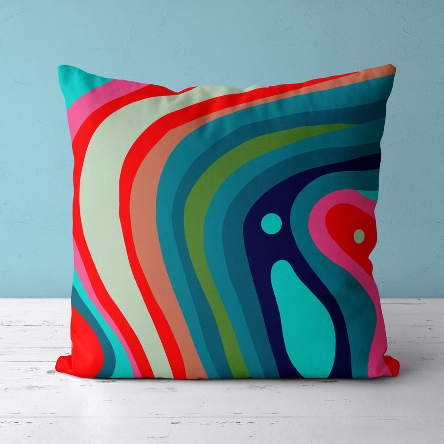 Feblilac Blue Orange Green Curve Texture Cushion Covers Throw Pillow Cover