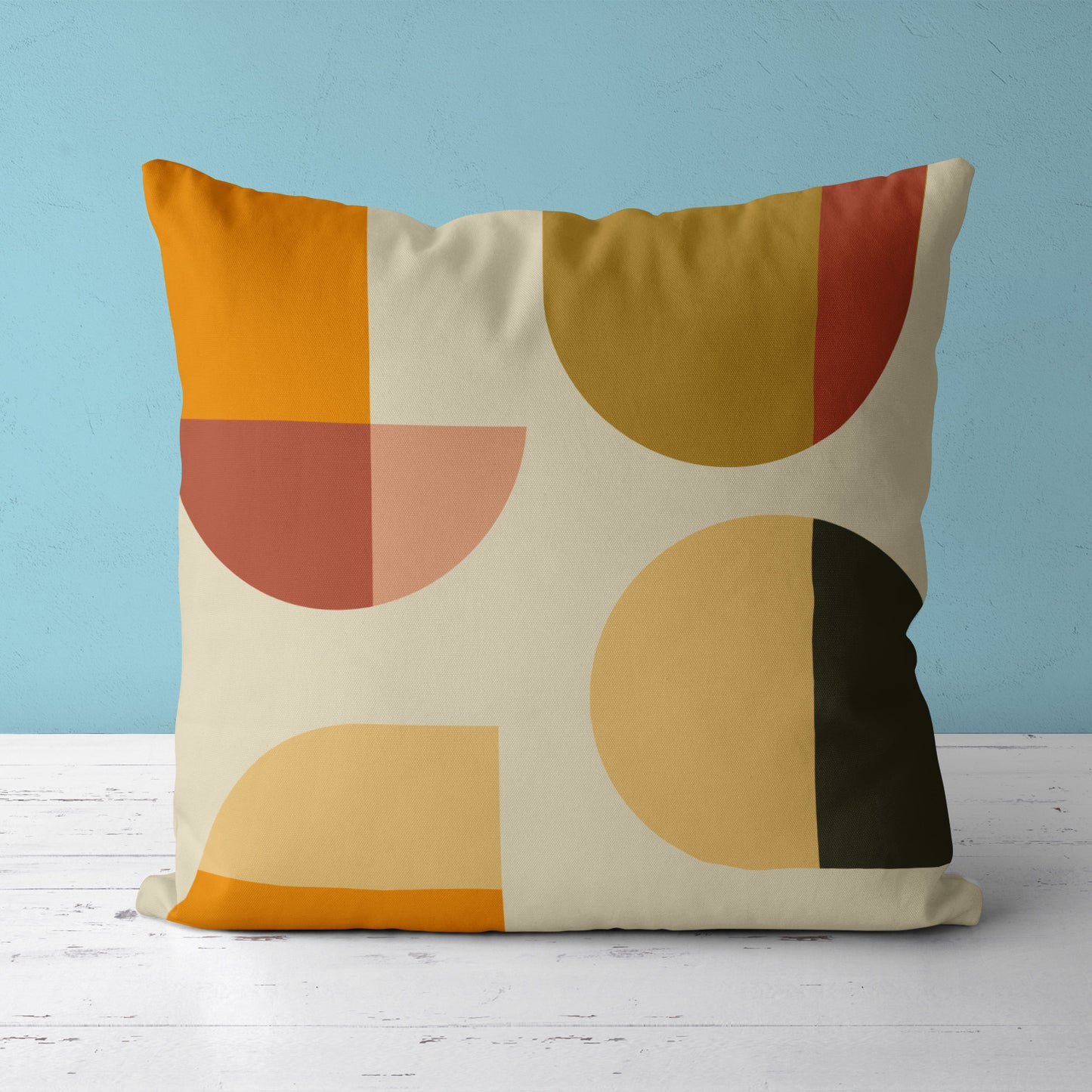 Feblilac Orange Semicircle Rectangle Cushion Covers Throw Pillow Covers