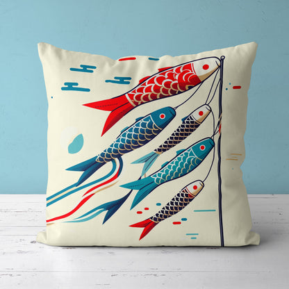 Feblilac Flying Koi Simple Version Cushion Covers Throw Pillow Covers