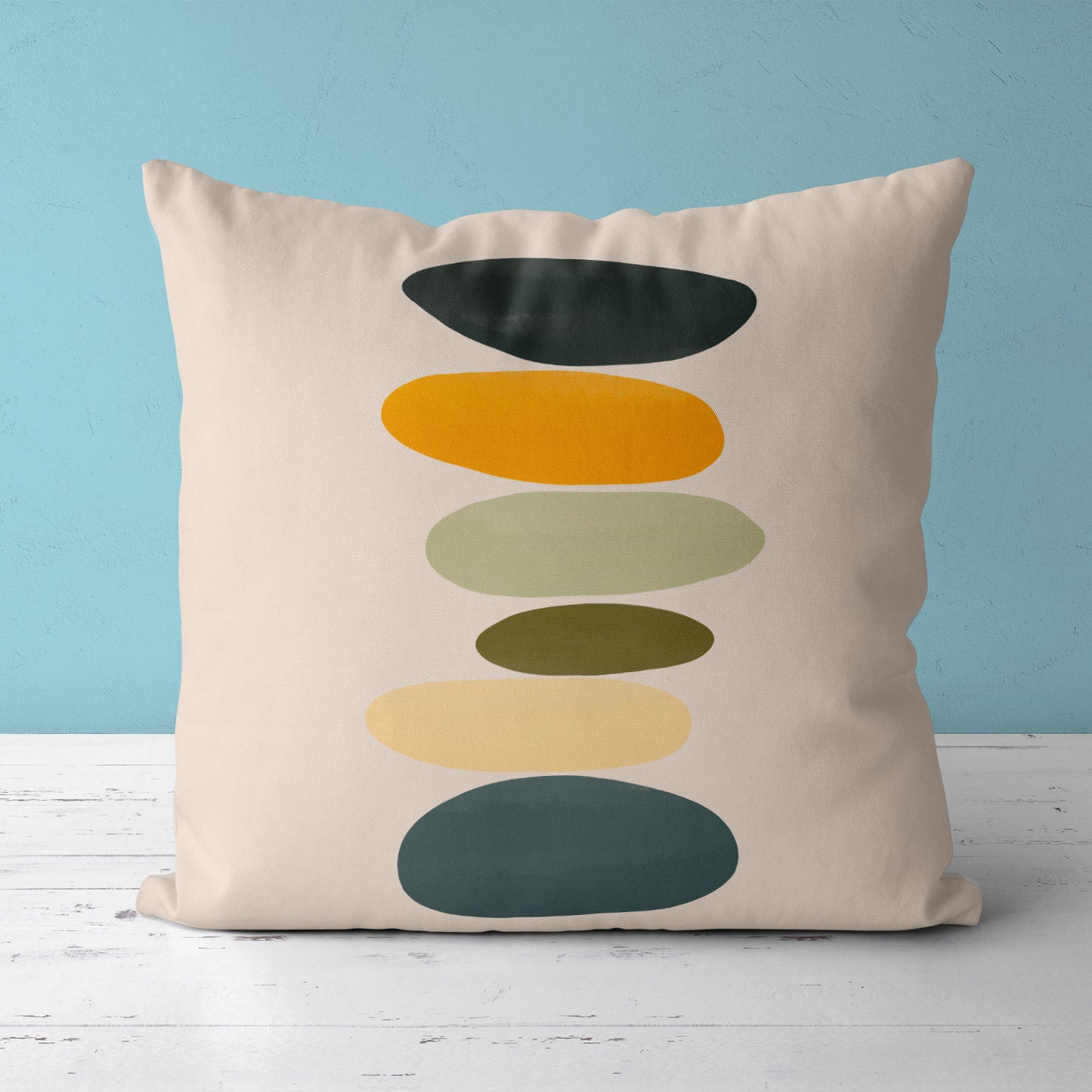 Feblilac Colored Stone Yellow Green Cushion Covers Throw Pillow Covers